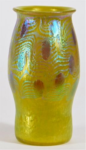 FINE Loetz Vibrant Yellow Argus Pattern Vase