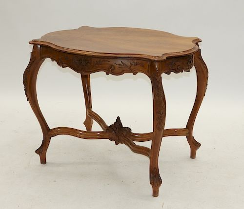 French Country Rococo Fruitwood Turtle Top Table