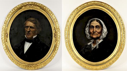 PR 19C. American Ancestral Oval Portrait Paintings