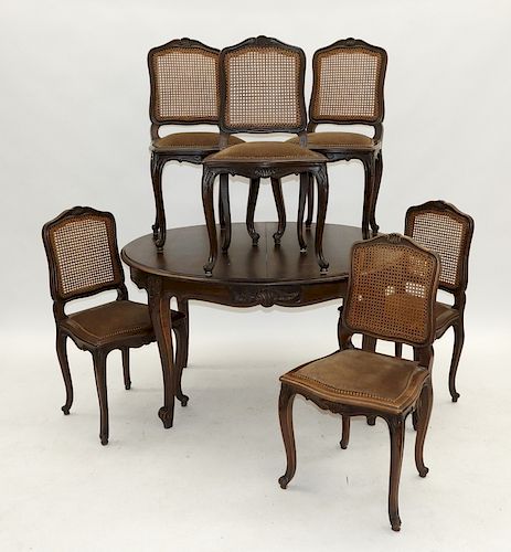 French Country Fruitwood Rococo Chairs & Table Set