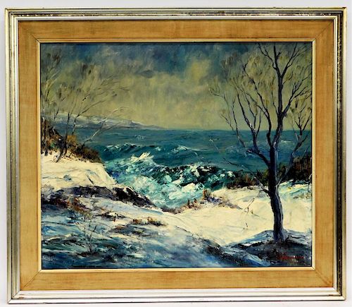 Impressionist Winter Hurricane Landscape Painting