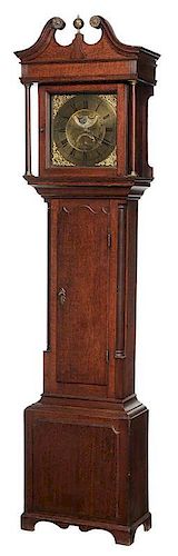 Early Georgian Oak Tall Case Clock