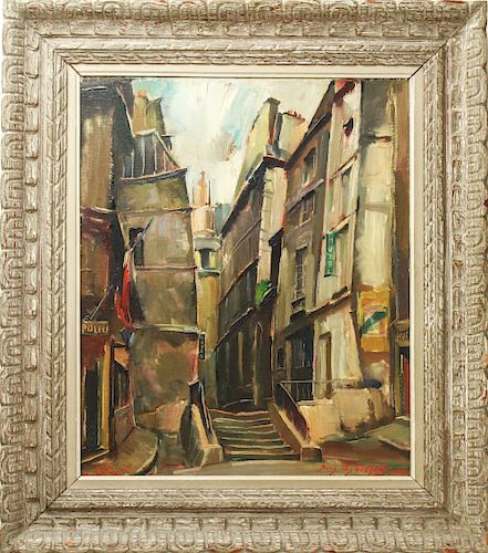 Boris Pastoukhoff "Rue St Bon Paris" Oil on Canvas