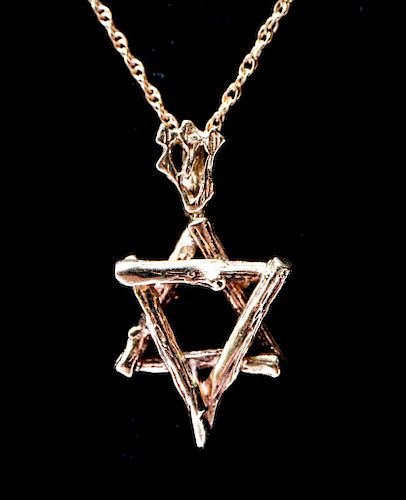 Judaica 14K Gold "Star of David" Pendant Necklace
