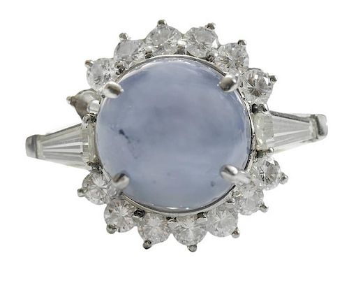 Blue Star Sapphire, Diamond Ring