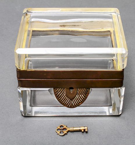 Rectangular Faceted Glass Jewelry / Trinket Box