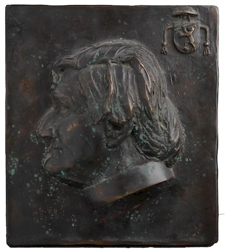 JW Oldeneel "Louis" Bronze Relief Portrait Plaque