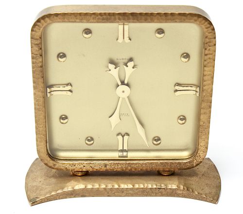 Gubelin Swiss 8-Days Brass Table-Top Desk Clock