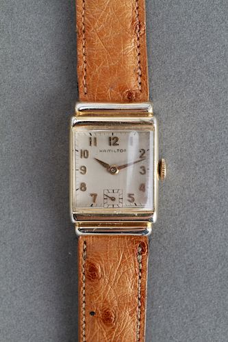 14K Yellow Gold-Filled Hamilton Rectangular Watch