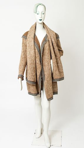 Chanel Alpaca Wool Coat & Scarf