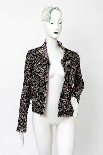 Chanel Wool Blazer w Matching Flower Brooch