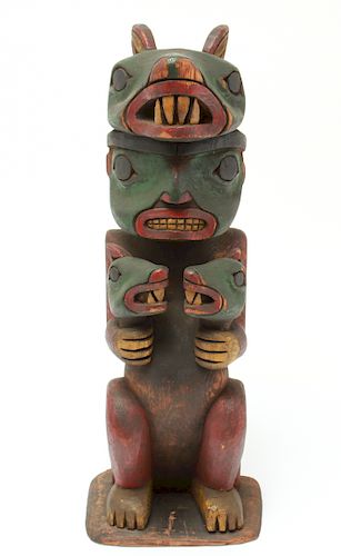 Pacific Northwest Manner Carved Wood Sculpture