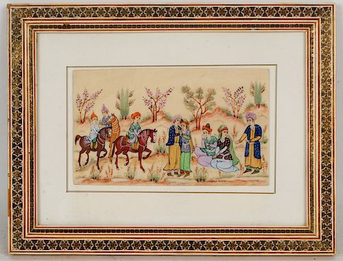 OIL ON CELLULOID PAINTING OF ARABIC SCENE