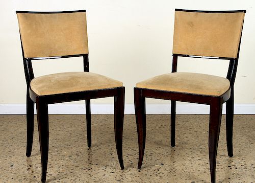 PAIR OF ART DECO SIDE CHAIRS UPHOLSTERED