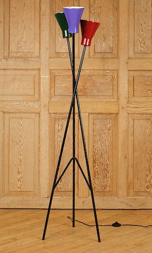 PAINTED IRON FLOOR LAMP THREE COLOR DECORATION