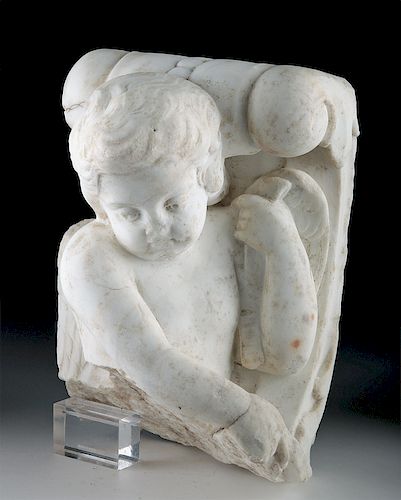 18th C. European Neoclassical Marble Sleeping Eros