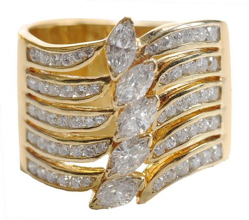18 Kt. Gold and Diamond Band Ring