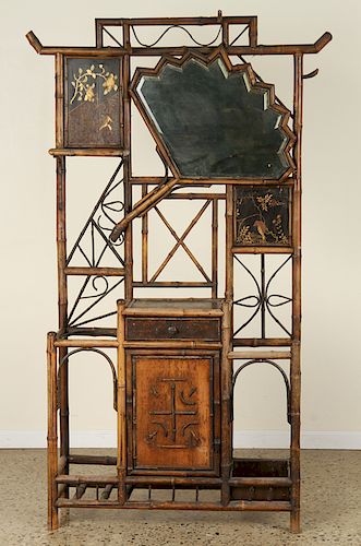 FRENCH LACQUERED BAMBOO UMBRELLA STAND C.1880