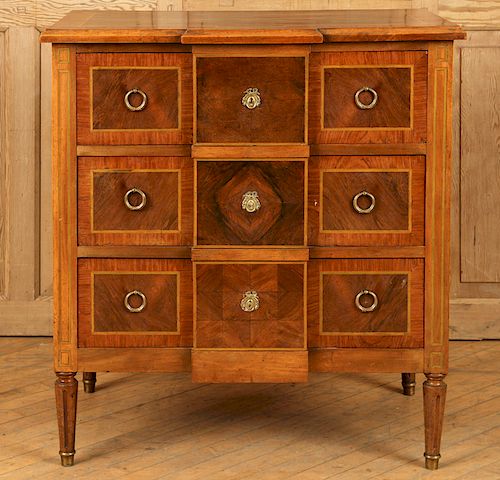 LATE 19TH C. FRENCH ROSEWOOD INLAID COMMODE
