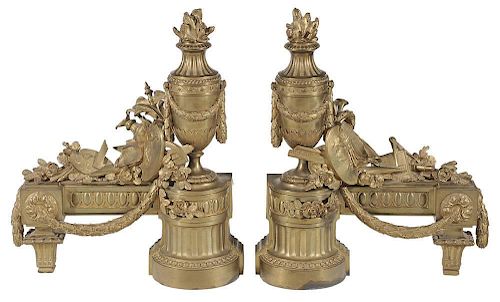 Pair Louis XVI Style Gilt Bronze