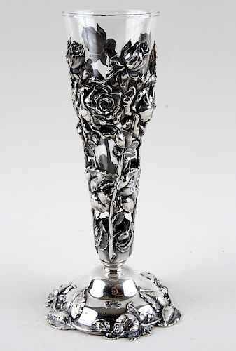 LATE 19TH C. STERLING VASE J.E. CALDWELL 9.24 TR