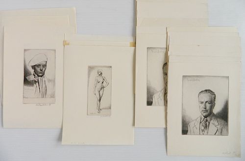 25 Gerald Brockhurst etchings