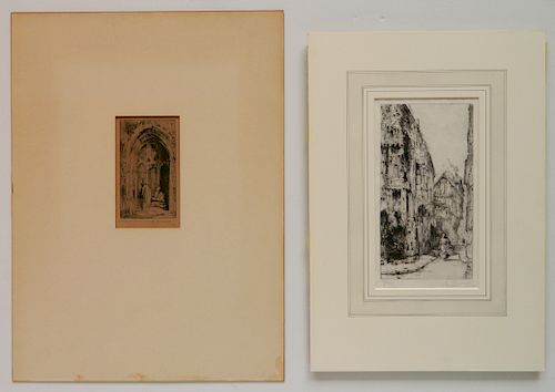 2 Auguste Brouet etchings