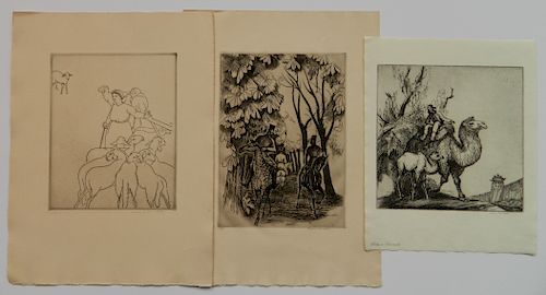 3 Thomas S. Handorth etchings