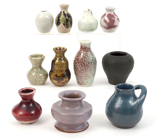 11 Miniature Vases by Ernst & Alma Lorenzen