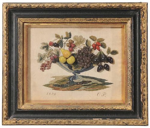 1839 Needlework with Stone Fruit