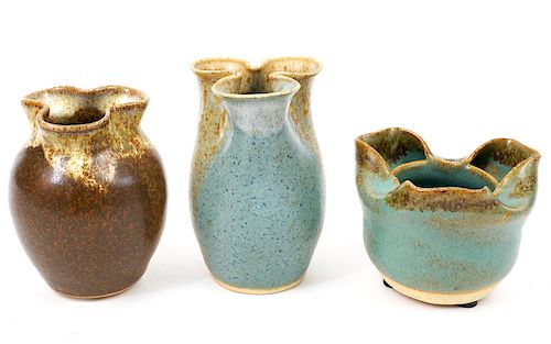 3 Small Ceramic Vases by Peter Knudstrup