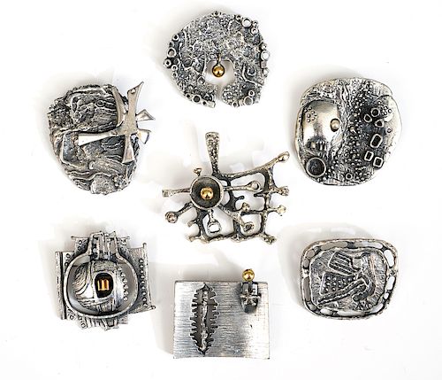 7 Guy Vidal Pins in Assorted Metal Finishes