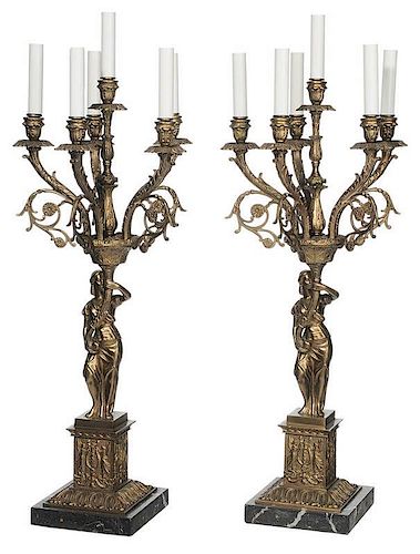 Pair Gilt Bronze Louis XV Style