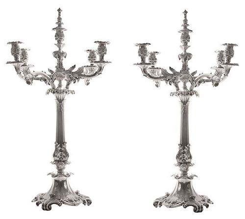 Large Pair Old Sheffield Plated