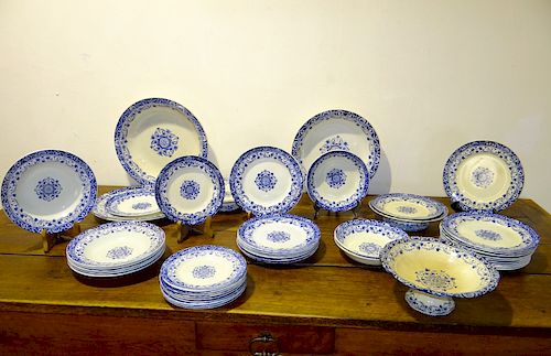44 PIECE MISCELLANEOUS LOT OF FRENCH BLUE TRANSFER WARE