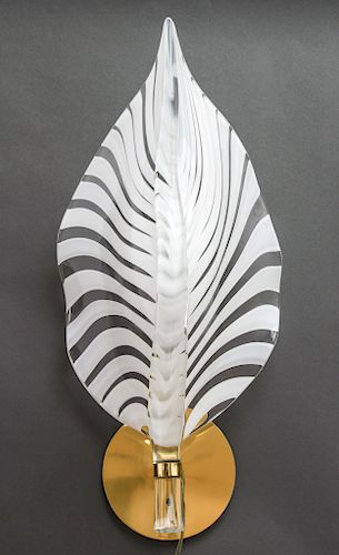 Mid-Century Italian Murano Glass Leaf Sconce