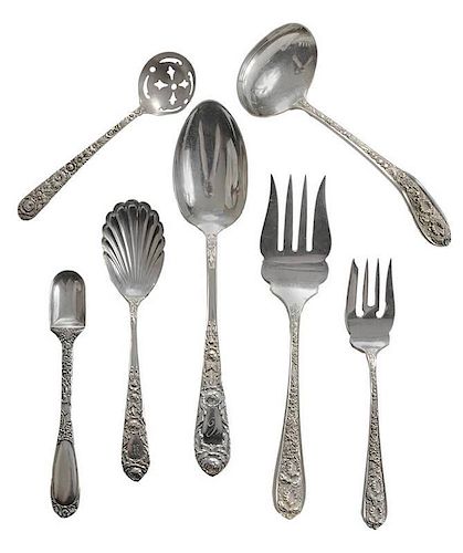 Assorted Repousse Sterling Flatware,