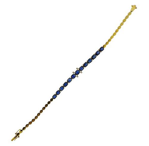 14k Gold Sapphire Bracelet 
