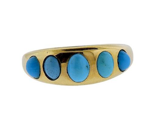 18K Gold Blue Stone Ring