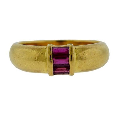 Tiffany &amp; Co 18k Gold Ruby Ring 