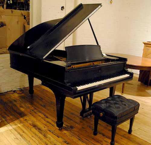 STEINWAY MODEL A GRAND PIANO AND ADJUSTABLE BENCH