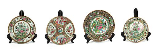 4 Chinese Export Rose Medallion Plates.
