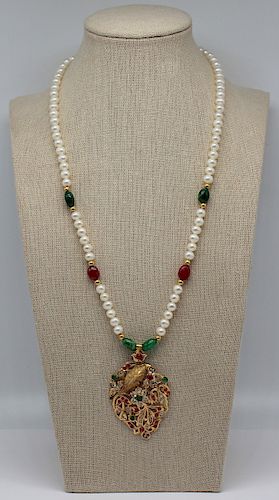 JEWELRY. Persian/Indian 21kt Gold, Emerald, & Ruby