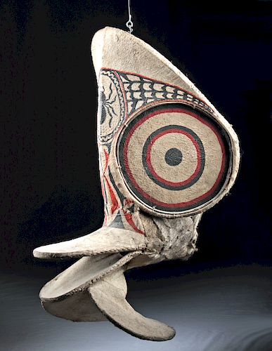20th C. Papua New Guinea Uramot Baining Barkcloth Mask