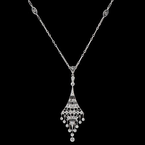Platinum Diamond Pendant Necklace