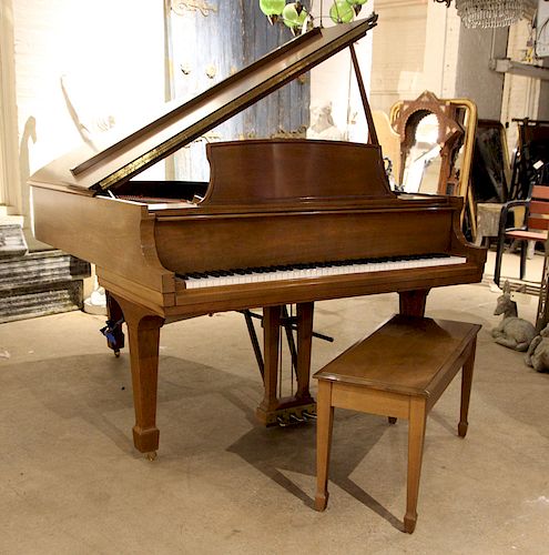 STEINWAY MODEL L GRAND PIANO WALNUT CASE C.1990