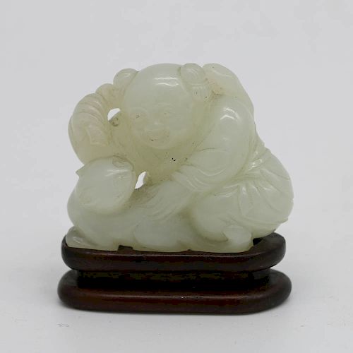 WHITE JADE BOY AND CAT GROUP, QIANLONG PERIOD