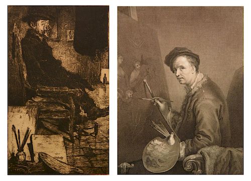 2 etchings, de Bruycker and E. Jeaurat