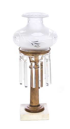 Brass and Marble Astral Lamp
