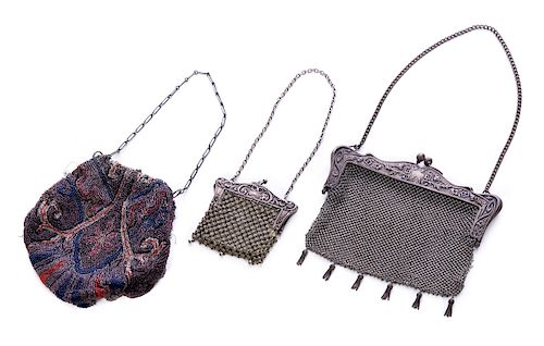 3 Antique Mesh and Beaded Purses